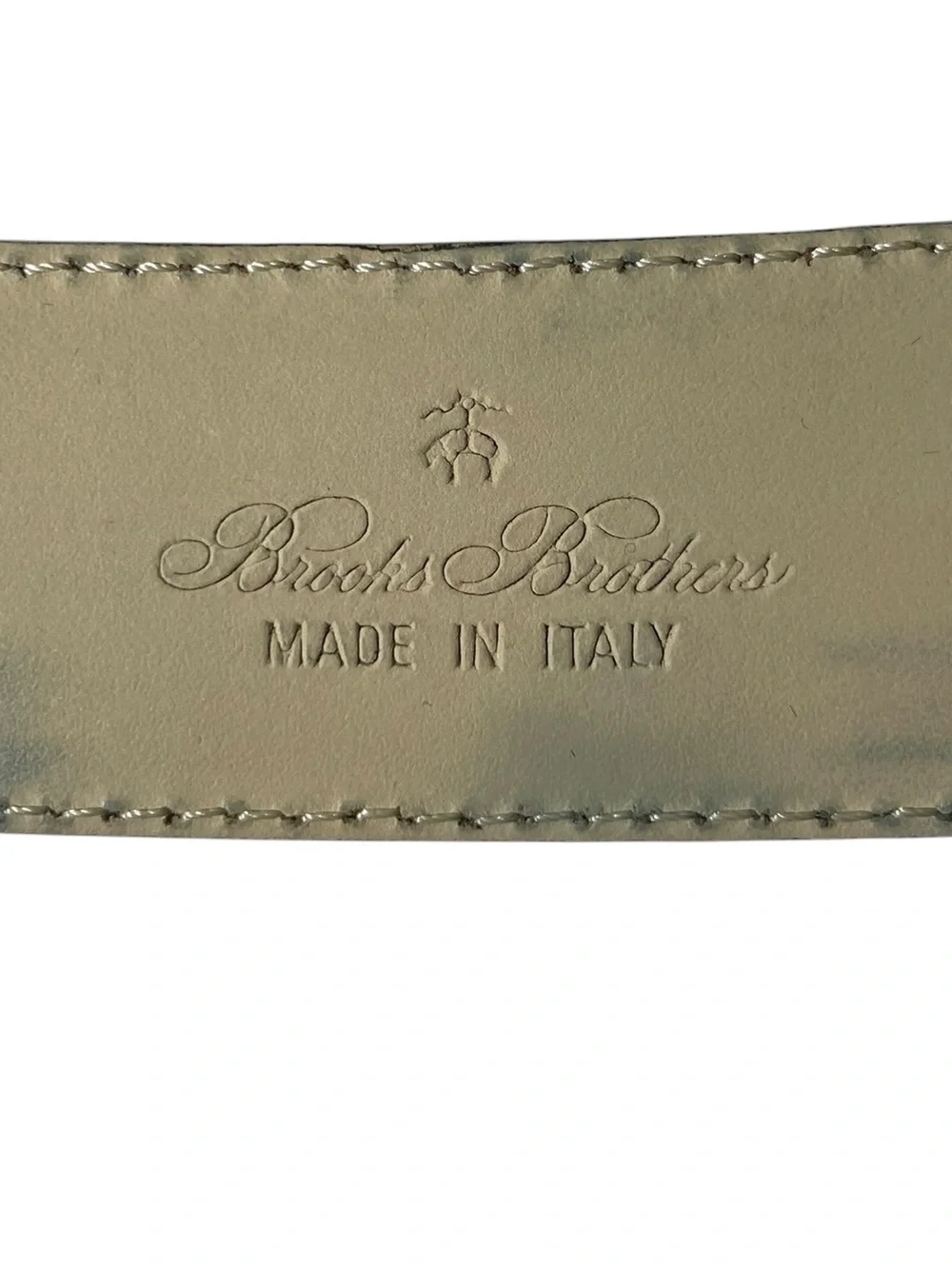 Brooks Brothers Pebbled Brown ITALIAN  LEATHER Belt Men's Sz 44 Silver Buckle